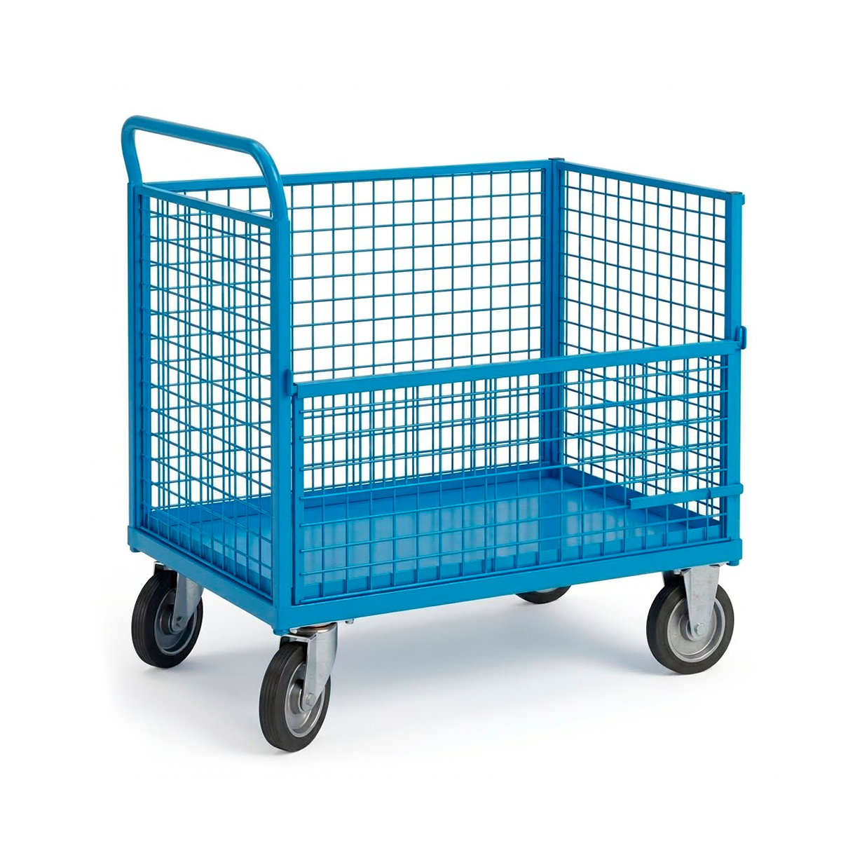 Carro de transporte metálico con malla