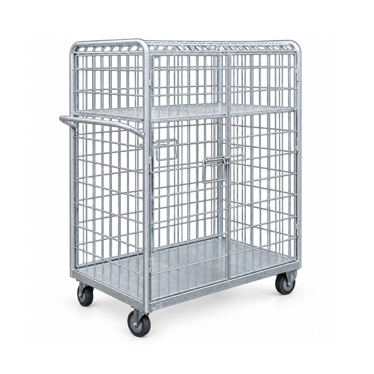 Carro jaula de seguridad con puertas batientes